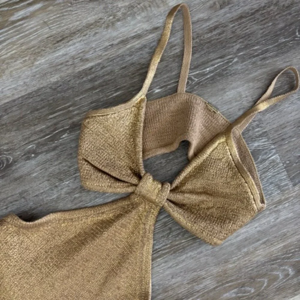 Cult Gaia Serita Dress - Gold - Size S - Picture 9 of 12